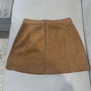 Brown faux suede mini skirt. Size small.